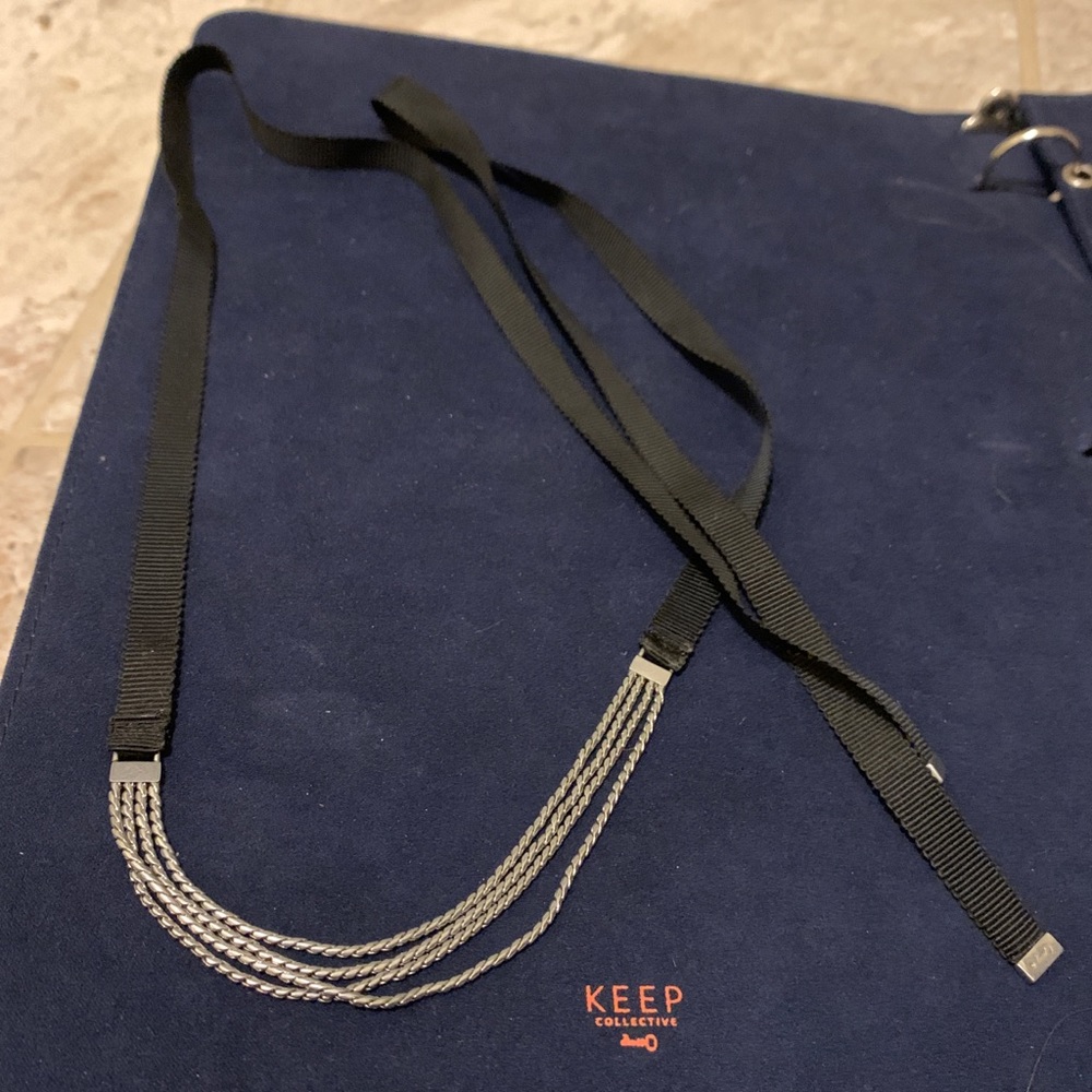 KEEP Collective grosgrain and multi chain necklace